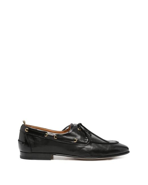 Officine Creative Black Twist 001 Lace-Up Leather Boat Shoes for men