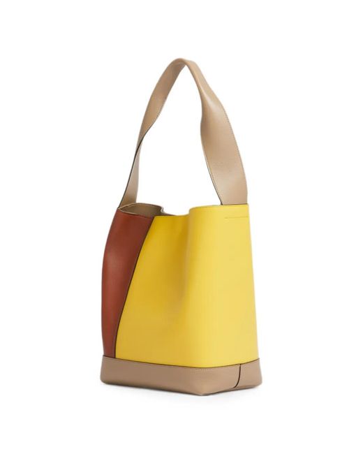 Marni White And Taupe Leather Pod 2.0 Bag