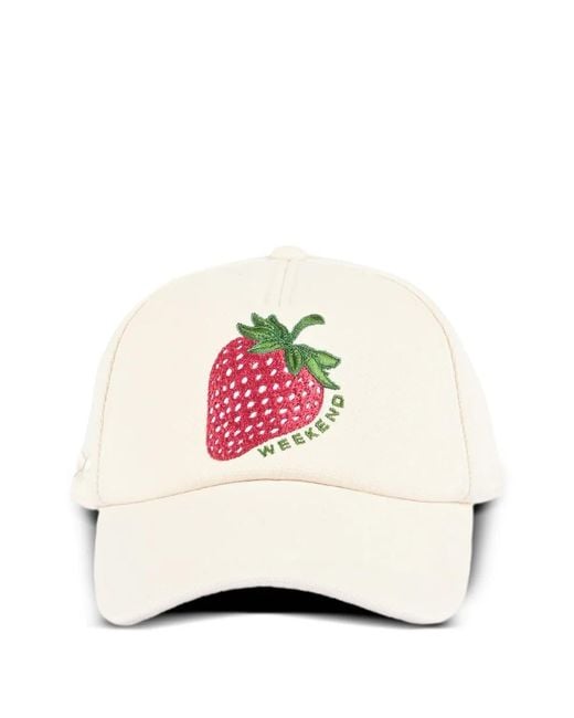 Weekend by Maxmara Pink Strawberry Embroidered Hat