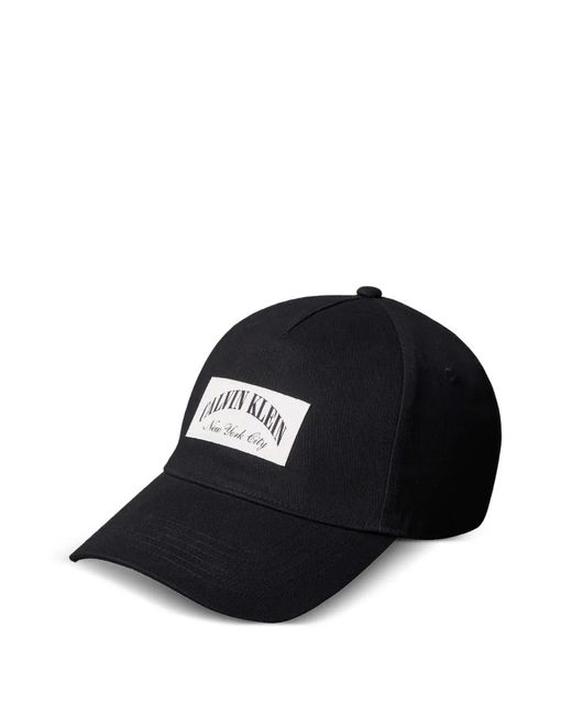 Calvin Klein Black Logo-Patch Baseball Cap for men