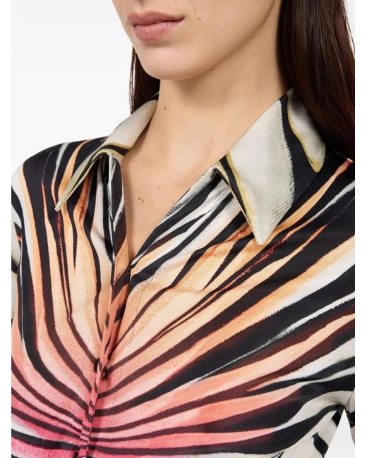 Roberto Cavalli White Ray Of Paradise Printed Mini Shirt Dress