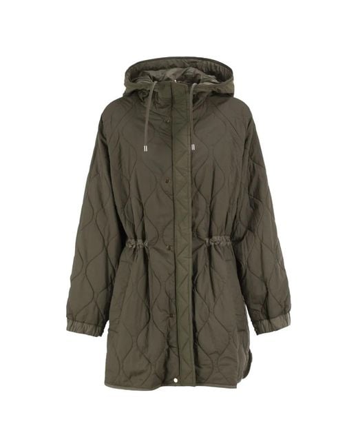 Weekend by Maxmara Gray Dalcamo Reversible Quilted Hooded Parka