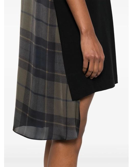 Sacai Black Panelled Mini Dress