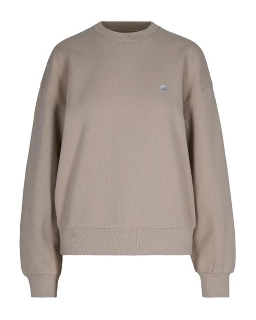 Carhartt Brown Embroidered-Logo Cotton Sweatshirt