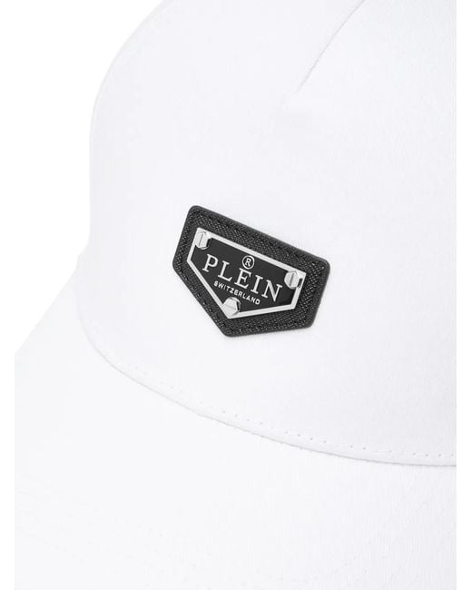 Philipp Plein White Logo-Plaque Baseball Cap