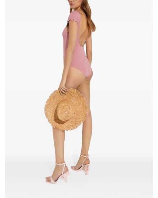 Marysia Swim Pink Scalloped Short-Sleeve Swimsuit