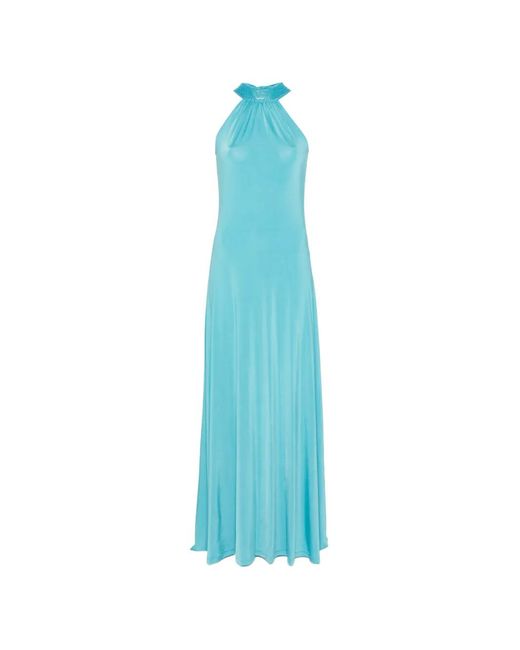 Blugirl Blumarine Blue Embellished Halterneck Maxi Dress