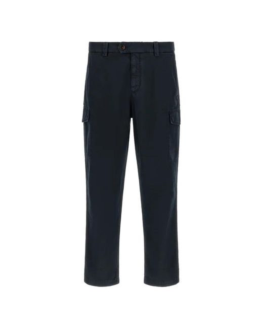Brunello Cucinelli Blue Garment-Dyed Cotton Cargo Pants for men