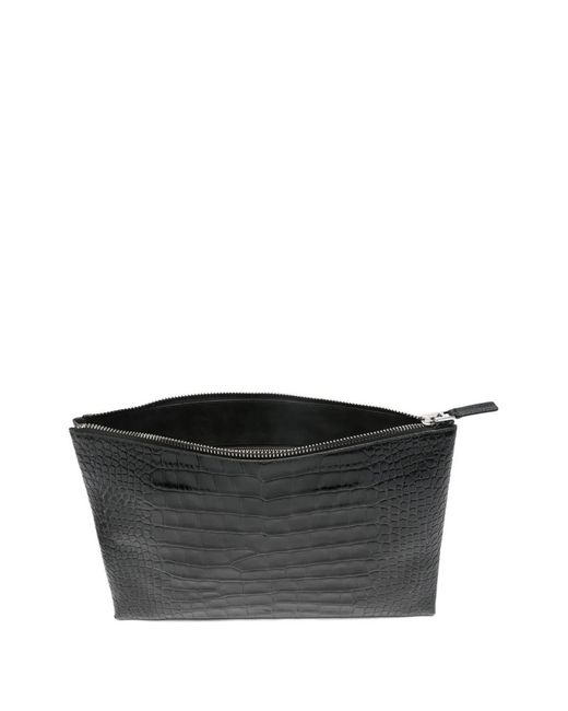 Tom Ford Black Textured Zip-Closure Clutch Bag for men