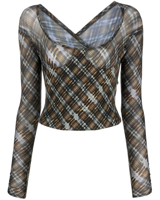 KNWLS Geruite Top in het Black