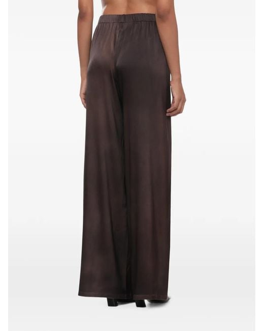 Avant Toi Brown Elastic-Waist Wide-Leg Trousers