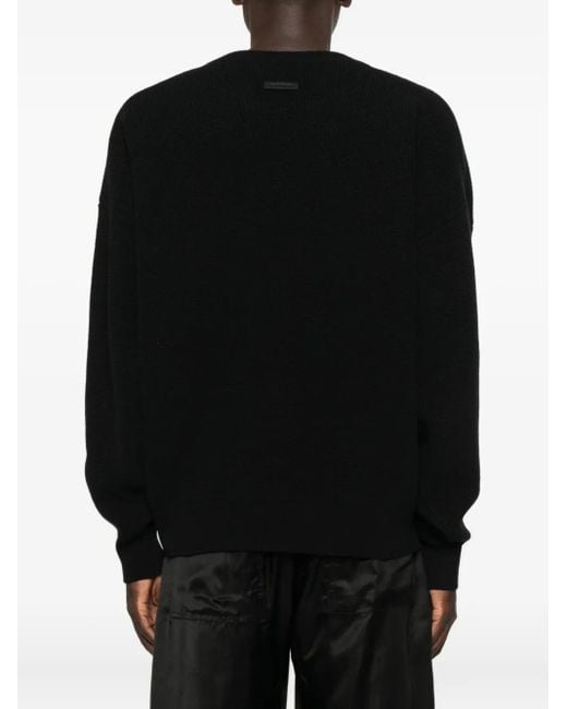 Fear Of God Black Round-Neck Wool Sweater for men