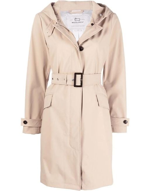 Woolrich Natural Fayette Belted Trench Coat