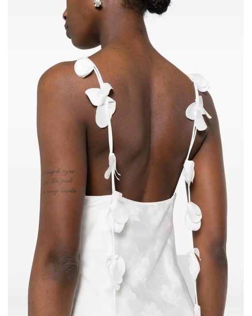ROTATE BIRGER CHRISTENSEN White Robe En Satin À Fleurs En Jacquard