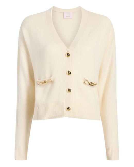 Cinq À Sept Vest Verfraaid Met Ketting En Knopen in het Natural