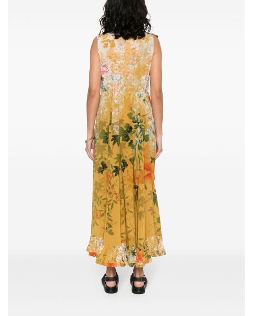 Pierre Louis Mascia Metallic Floral-print Silk Dress