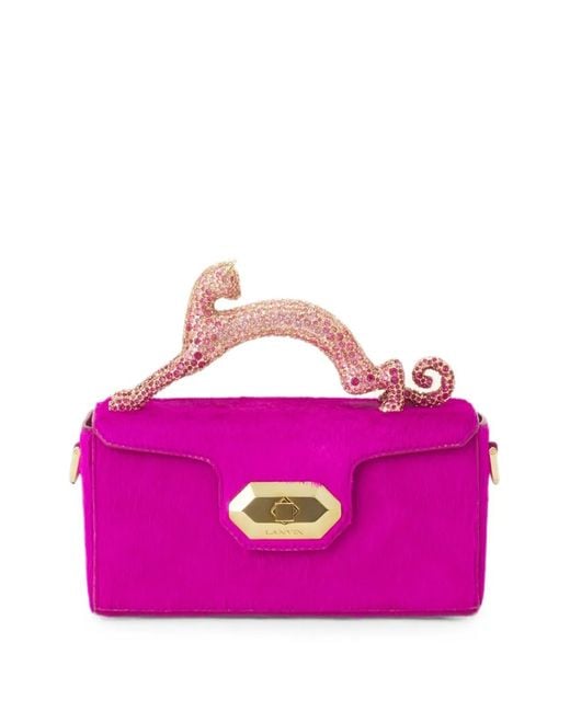 Lanvin Pink Mini Sac Pencil Cat À Strass