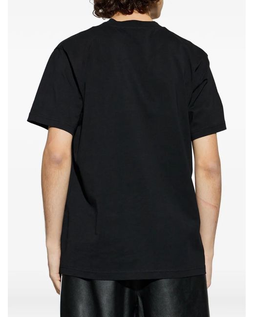 Moschino Black Short-Sleeve T-Shirt With Bold Logo And Classic Fit for men