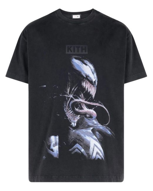 Kith Black X Marvel Lethal Protector Vintage T-Shirt for men