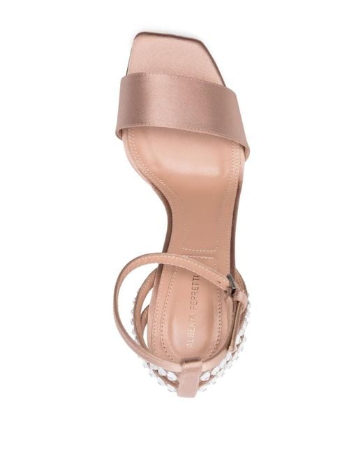 Alberta Ferretti Pink 90Mm Crystal-Embellished Sandals