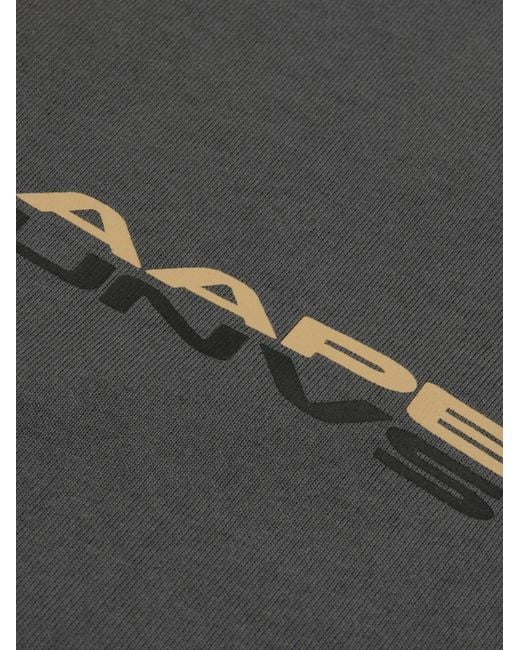 Aape By A Bathing Ape Black Aapeunvs Logo-Print Cotton T-Shirt for men