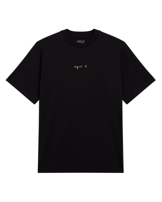 Agnes B. Black Logo-print Cotton T-shirt for men