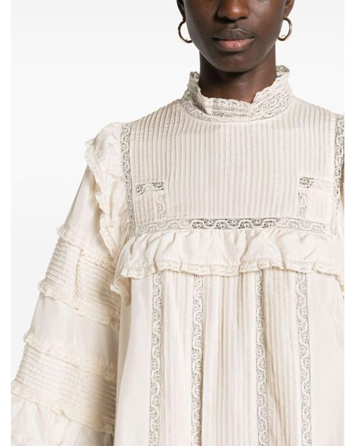 Isabel Marant White Zakae Lace-trim Midi Dress