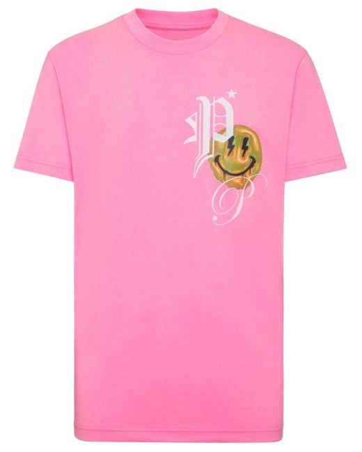 T-shirt Smile en coton Philipp Plein pour homme en coloris Pink