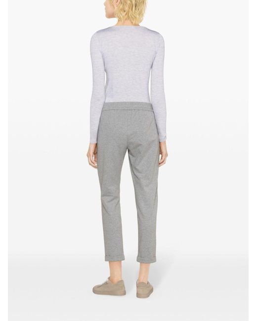 Pantalon de jogging à détail de chaîne Brunello Cucinelli en coloris Gray