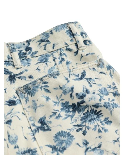RRL White Floral-Print Jeans