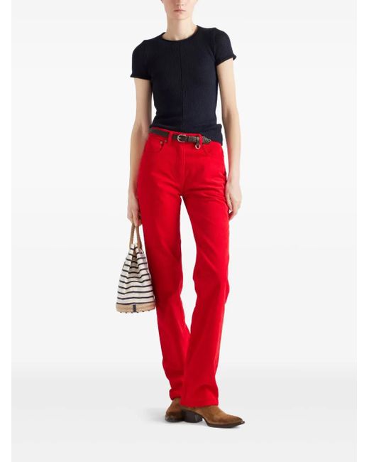 Prada Red Corduroy Trousers