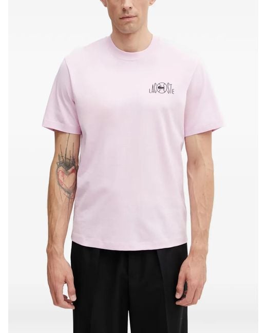 Lacoste White Logo-Print Short-Sleeve T-Shirt for men
