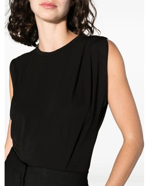 MICHAEL Michael Kors Black Pleat-Detailing Tank Top