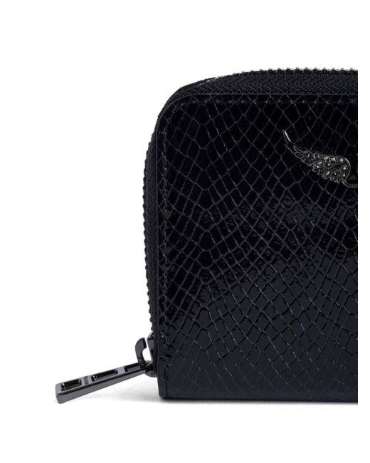 Portafoglio ZV mini con effetto coccodrillo di Zadig & Voltaire in Black