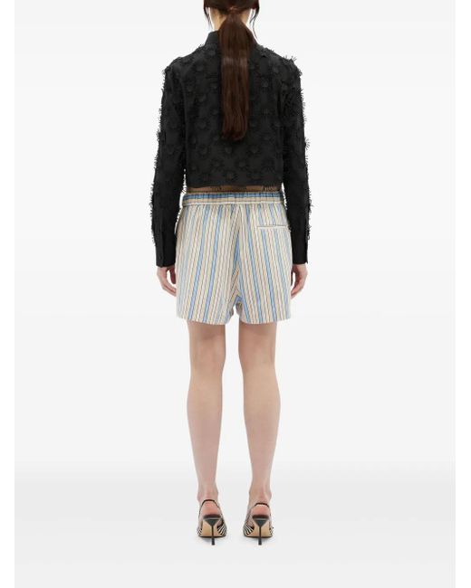 MSGM ストライプ ショートパンツ Black