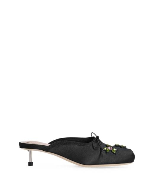Simone Rocha Black Embellished Mules