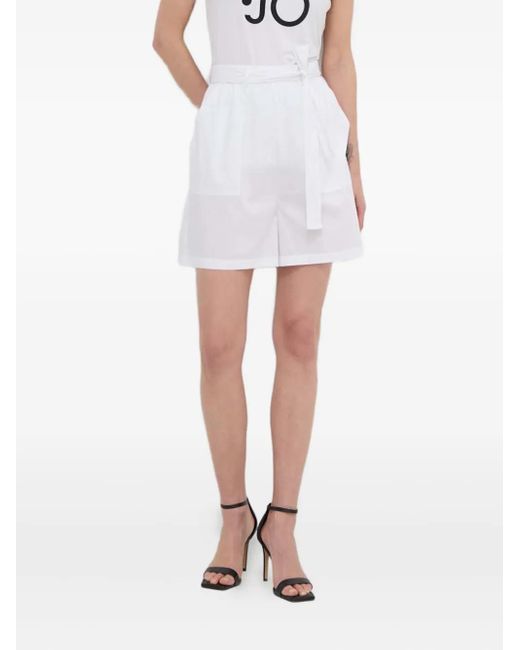 Liu Jo White Belted Shorts