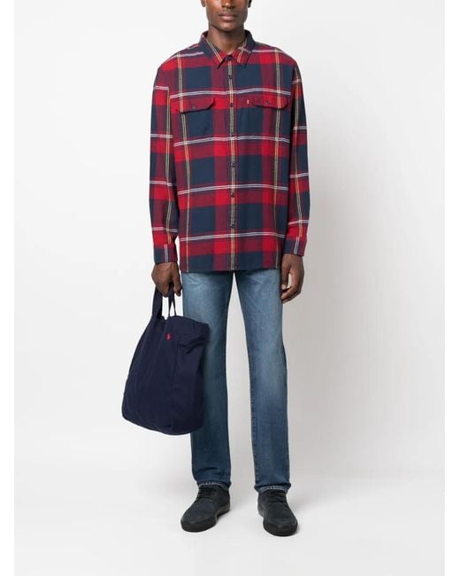 Levi's Blue Logo-Patch Straight-Leg Jeans for men