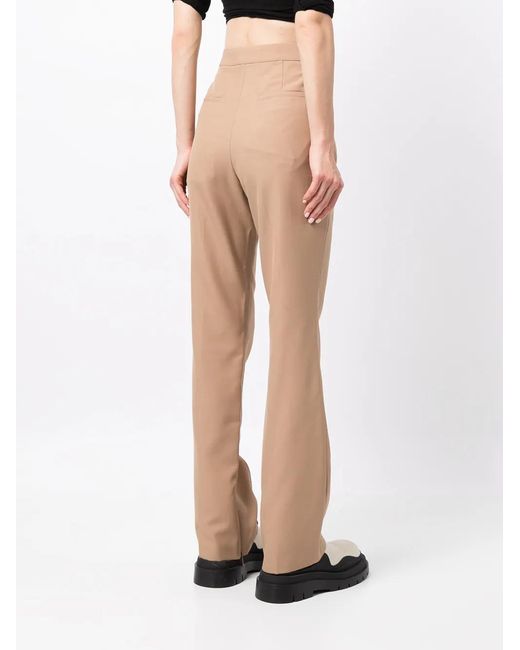 Ambush Natural High-Waisted Flared Trousers