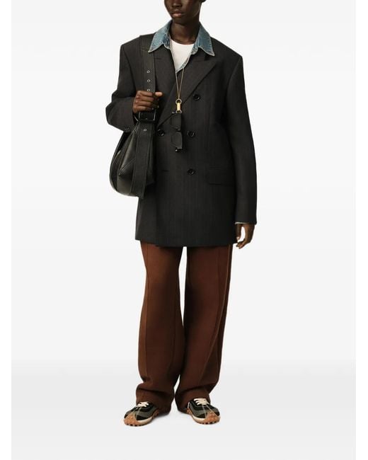 AMI Black Wool Double-Breasted Blazer Jacket