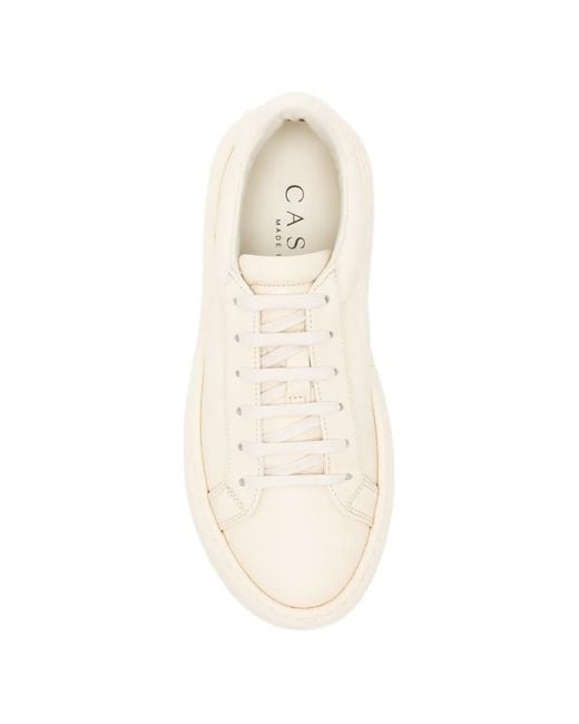 Casadei Natural I-Box Platform Leather Sneakers