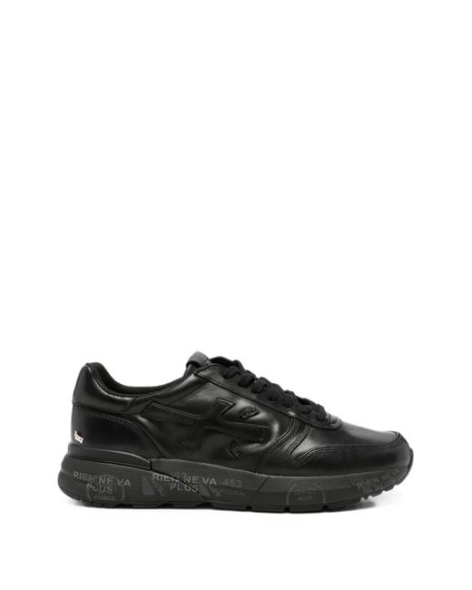 Premiata Black Mick Leather Sneakers for men