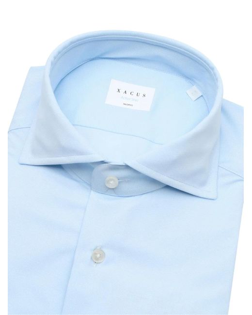 Xacus Blue Button-Down Long-Sleeves Shirt for men