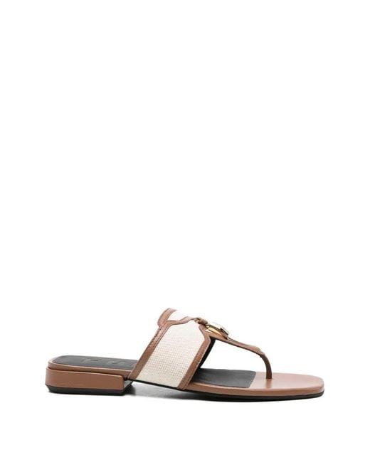 Furla White Square-Toe Sandals