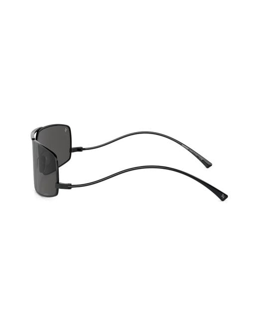 Ferrari Black Rectangle-Frame Sunglasses
