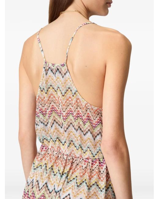 Missoni White Zigzag-Pattern Maxi Beach Dress