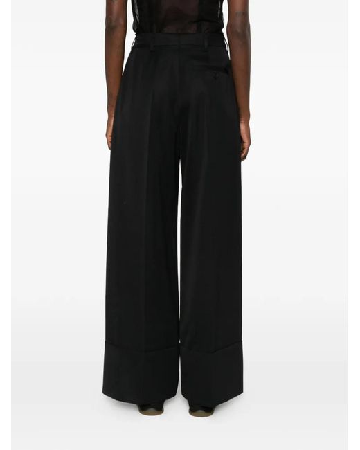 Simone Rocha Black Button Wide Trousers