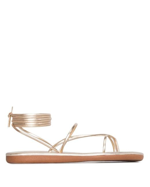 Ancient Greek Sandals White String Flip Flop Sandals