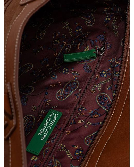 Benetton Brown Panelled Two-Way Handbag for men