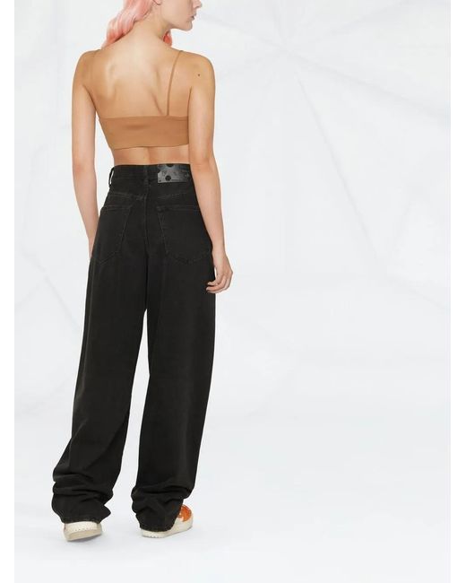 Off-White c/o Virgil Abloh Brown Logo-Print Cropped Vest